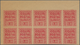 Frankreich - Postpaketmarken: 1941, Supplement Stamps (Majoration), Not Issued, 5fr. Red Imperforate - Andere & Zonder Classificatie