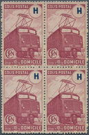 Frankreich - Postpaketmarken: 1945, Timbres De Prestation, Not Issued, "Domicile" Purple As Block Of - Otros & Sin Clasificación