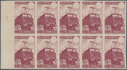 Frankreich - Postpaketmarken: 1945, Timbres De Prestation, Not Issued "Domicile" Claret With Blank V - Andere & Zonder Classificatie