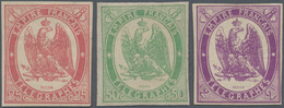 Frankreich - Telegrafenmarken: 1868, 25 Cts, 50 Cts. And 2 Fr., Unused Mounted Mint, The 50 C. First - Telegramas Y Teléfonos