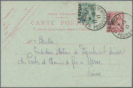 Französische Besetzung I. WK - Insel Ruad: 1917, Stationery Card 10c. Red With Surcharge Reading Upw - Andere & Zonder Classificatie
