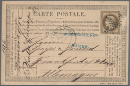 Frankreich - Ganzsachen: 1876 Commercially Used Carte-précuseur With High Franking (not At Storch) F - Andere & Zonder Classificatie