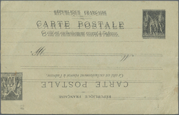 Frankreich - Ganzsachen: 1899, Unused Postal Stationery Card 10c Black On Green With République Fran - Andere & Zonder Classificatie