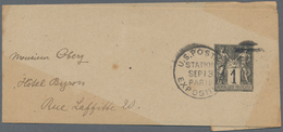 Frankreich - Ganzsachen: 1900, "UNITED STATES POSTAL STATION PARIS EXPOSITION 1900" Flag Cancel On 1 - Otros & Sin Clasificación