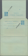 Frankreich - Ganzsachen: 1906, Unused Lettercard With Paid Reply Without Any Value Blue On Deep Wate - Andere & Zonder Classificatie