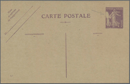 Frankreich - Ganzsachen: 1926 Unused Postal Stationery Card Type "semeuse Camée" 40 C Violet, With I - Otros & Sin Clasificación