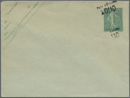 Frankreich - Ganzsachen: 1906 Unused And Revalued (double Revaluation, One Incomplete) Postal Statio - Sonstige & Ohne Zuordnung