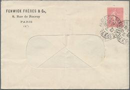 Frankreich - Ganzsachen: 1907. Private Window Envelope 10c Semeuse Lignée "Fenwick Frères & Co, Pari - Otros & Sin Clasificación
