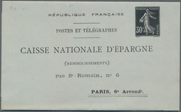 Frankreich - Ganzsachen: 1909, 30c Black "Postes Et Télégraphes" Postal Stationery Folded Letter Wit - Autres & Non Classés