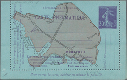 Frankreich - Ganzsachen: 1910, 30c Violet On Postal Stationery Letter Card For Pneumatic Post In Mar - Andere & Zonder Classificatie