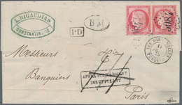 Frankreich - Besonderheiten: 1875, PD Letter Franked By A Horizontal Pair Of 80c Red Ceres Canceled - Andere & Zonder Classificatie