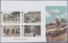 Gibraltar: 2009, Old Views Of Gibraltar Complete Set Of Five In Vertical IMPERFORATE Pairs And The I - Gibilterra