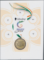 Gibraltar: 2010, 19th Commonwealth Games In Delhi/India IMPERFORATE Miniature Sheet With Margins On - Gibraltar