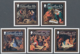 Gibraltar: 2011. Complete Set "Christmas" (5 Values) In IMPERFORATE Single Stamps Showing Christ Bir - Gibilterra