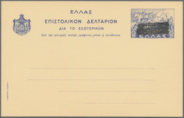 Griechenland - Griechische Besetzung Nord Epirus: 1941, Greek Stationery Card 2dr. Blue With Annulle - Epirus & Albanië