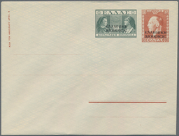 Griechenland - Griechische Besetzung Nord Epirus: 1940, Stationery Envelope 3dr. Red-brown+50lep. Ol - Epirus & Albanië