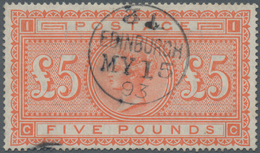 Großbritannien: 1867, £5 Orange, Lettered "C-C", Fresh Colour, One Flat Perf At Base Otherwise Well - Sonstige & Ohne Zuordnung