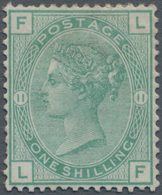 Großbritannien: 1873, QV 1s. Green With Wmk. Spray Of Rose From Plate 11 (lettered 'FL'), Mint Heavy - Sonstige & Ohne Zuordnung