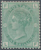 Großbritannien: 1873, QV 1s. Green With Wmk. Spray Of Rose From Plate 11 (lettered 'FL'), Mint Heavy - Otros & Sin Clasificación
