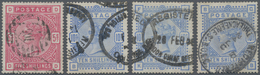 Großbritannien: 1883, QV On White Paper With Wmk. Large Anchor Four Stamps Incl. 5s. Crimson (letter - Sonstige & Ohne Zuordnung