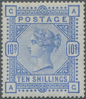 Großbritannien: 1883, 10s. Ultramarine, Wm. Anchor, Lettered A-G, Fresh Colour And Well Perforated, - Andere & Zonder Classificatie