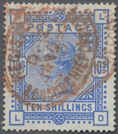 Großbritannien: 1883/1884, 10s. Ultramarine, Fresh Colour And Well Perforated, Fine Used Copy Oblit. - Andere & Zonder Classificatie