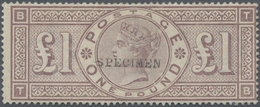 Großbritannien: 1884, QV Definitive £1 Brown-lilac With Wmk. Three Imperial Crowns Lettered 'BT' Wit - Andere & Zonder Classificatie