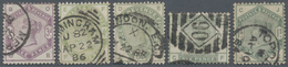 Großbritannien: 1883, QV Definitives 3d. Lilac And 4d., 5d., 6d. + 1s. Dull Green All With Deep Colo - Other & Unclassified
