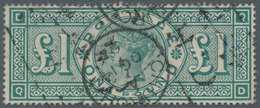 Großbritannien: 1891, £1 Green, Well Perforated, Fine Used Copy. SG £800. - Altri & Non Classificati