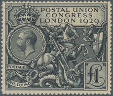 Großbritannien: 1929, UPU £1 Black, Fresh Colour And Well Perforated (slight Corner Crease At Lower - Other & Unclassified