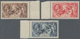 Großbritannien: 1934, Seahorses Re-engraved, Marginal Set Of Three Values, Bright Colours, 5s. Some - Other & Unclassified