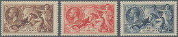 Großbritannien: 1934, Seahorses Re-engraved, 2s.6d. Chocolate-brown, 5s. Rose-red And 10s. Indigo, C - Sonstige & Ohne Zuordnung