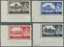 Großbritannien: 1955, QEII Definitives "Castles", Waterlow Printing, Complete Set Of Four Values Fro - Other & Unclassified