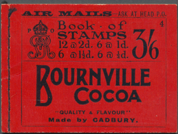 Großbritannien - Markenheftchen: 1921, 3s.6d. Booklet "BOURNVILLE COCOA" (slight Front Cover Creasin - Postzegelboekjes