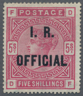 Großbritannien - Dienstmarken: 1890, Inland Revenue, QV 5s. Rose, Fresh Colour And Normally Perforat - Dienstmarken