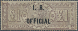 Großbritannien - Dienstmarken: 1882-91 Official £1 Brown-lilac, Wmk Crowns, Perf 14, Lettered G-A, O - Oficiales