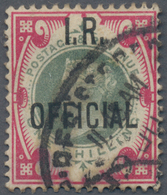 Großbritannien - Dienstmarken: 1901, I.R.OFFICIAL, QV 1s. Green/carmine, Well Perforated, Fine Used - Oficiales