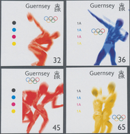 Großbritannien - Guernsey: 2004, Summer Olympics Athens Complete IMPERFORATE Set Of Four (discus, Ja - Guernsey