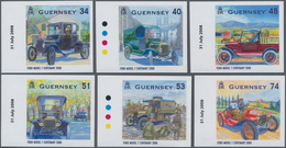 Großbritannien - Guernsey: 2008, 6 Values "Automobile - Ford", Mint Never Hinged But Imperforated In - Guernesey