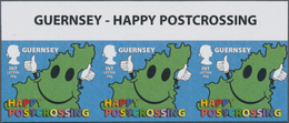 Großbritannien - Guernsey: 2014. IMPERFORATE Top Margin Horizontal Strip Of 3 For The Issue "Postcar - Guernesey