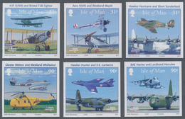 Großbritannien - Isle Of Man: 2008. Complete Set "90 Years Royal Air Force" (6 Values) In IMPERFORAT - Isla De Man