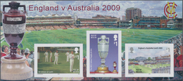 Großbritannien - Isle Of Man: 2009. IMPERFORATE Souvenir Sheet Of 3 For The Issue "Cricket England - - Isle Of Man