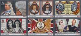 Großbritannien - Isle Of Man: 2013. Complete Set (6 Values) "British Monarchs" In IMPERFORATE Single - Man (Insel)