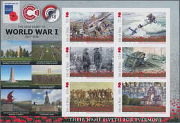 Großbritannien - Isle Of Man: 2016. IMPERFORATE Souvenir Sheet Of 6 For The Issue "100th Anniversary - Isle Of Man
