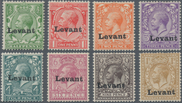 Britisches Feldpostamt In Saloniki: 1916 KGV. Complete Set Of Eight Optd. "Levant", Mint Hinged, All - Otros & Sin Clasificación