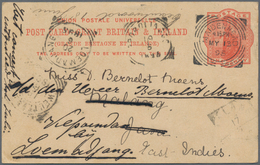 Großbritannien - Ganzsachen: 1895, Card QV 1d Canc. "MAIDENHEAD MY 13 95" To Malang/Netherlands East - 1840 Enveloppes Mulready