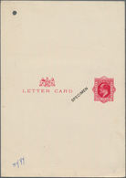 Großbritannien - Ganzsachen: 1902, Proof With Colour Trial In Carmine, See Huggins` Note P. 132, Wit - 1840 Buste Mulready