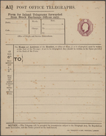 Großbritannien - Ganzsachen: 1904, Two Unused Postal Stationery Telegram Forwarded From Stock Exchan - 1840 Mulready Envelopes & Lettersheets
