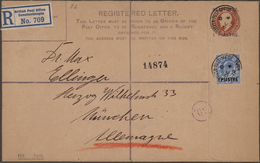 Großbritannien - Ganzsachen: 1912/21, British Post Used Abroad (Levante), Three Registered Postal St - 1840 Enveloppes Mulready