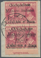 Ionische Inseln - Lokalausgaben: Kefalonia Und Ithaka: 1941, Ithaca Issue, Handstamps With Large "O" - Ionische Eilanden